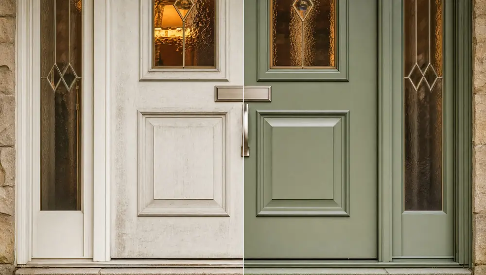 Before and after: uPVC door spraying in Basingstoke