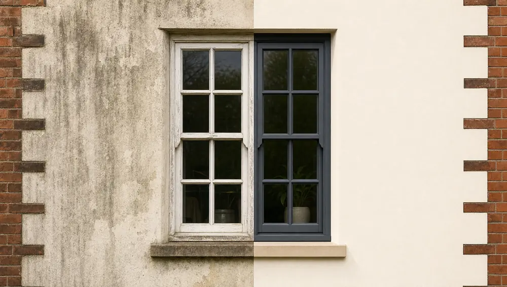 Before and after: park home painting in Egham