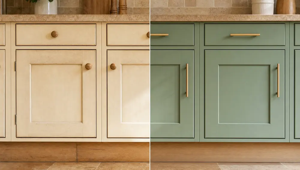 Before and after: kitchen respray in Alton
