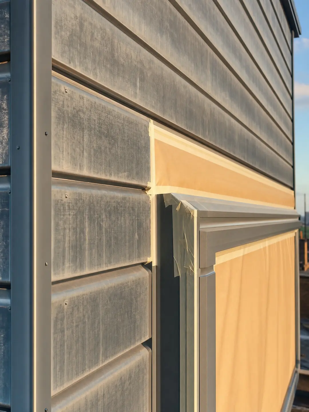 cladding in tired condition before spraying