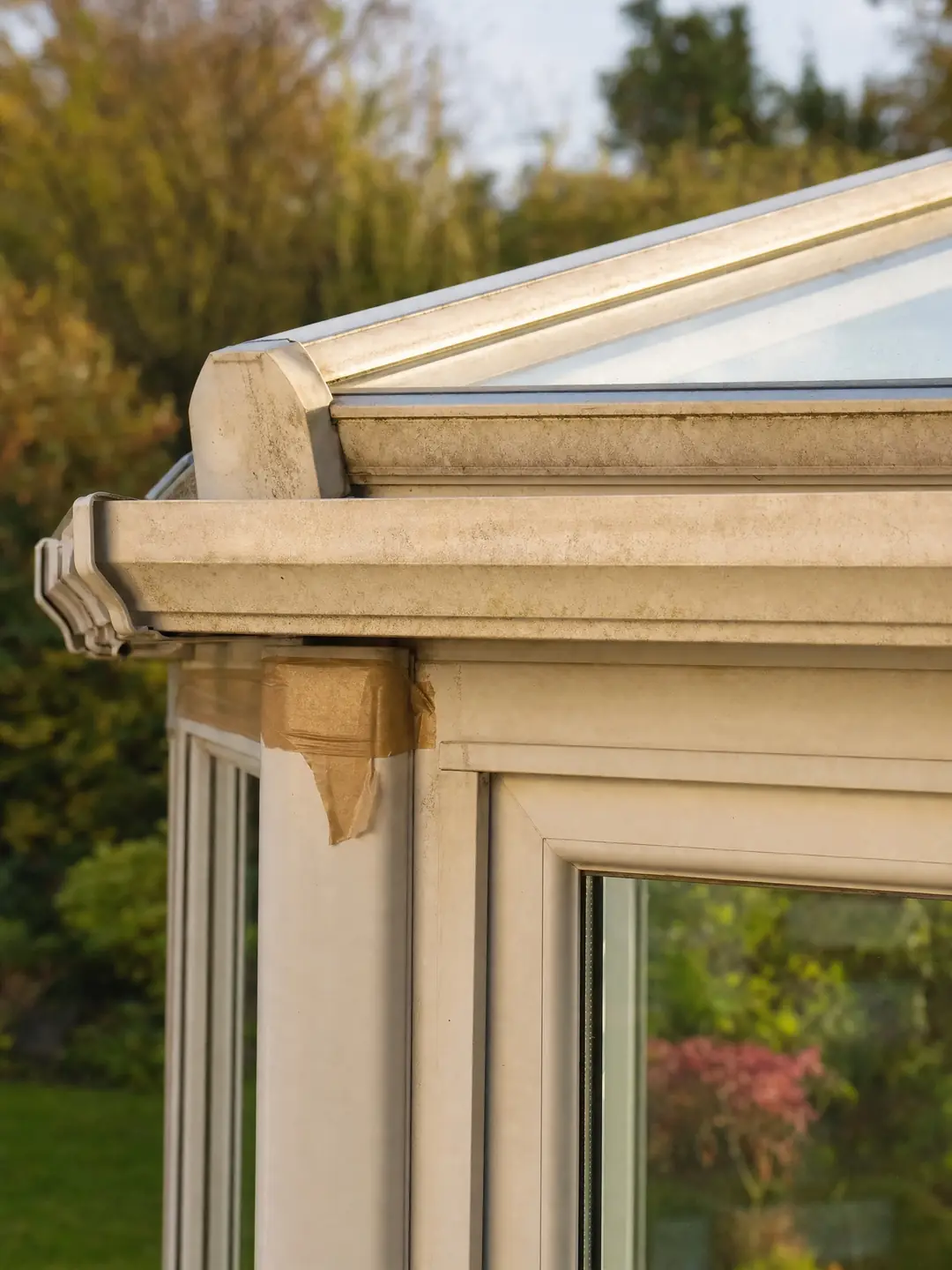 conservatories in tired condition before spraying