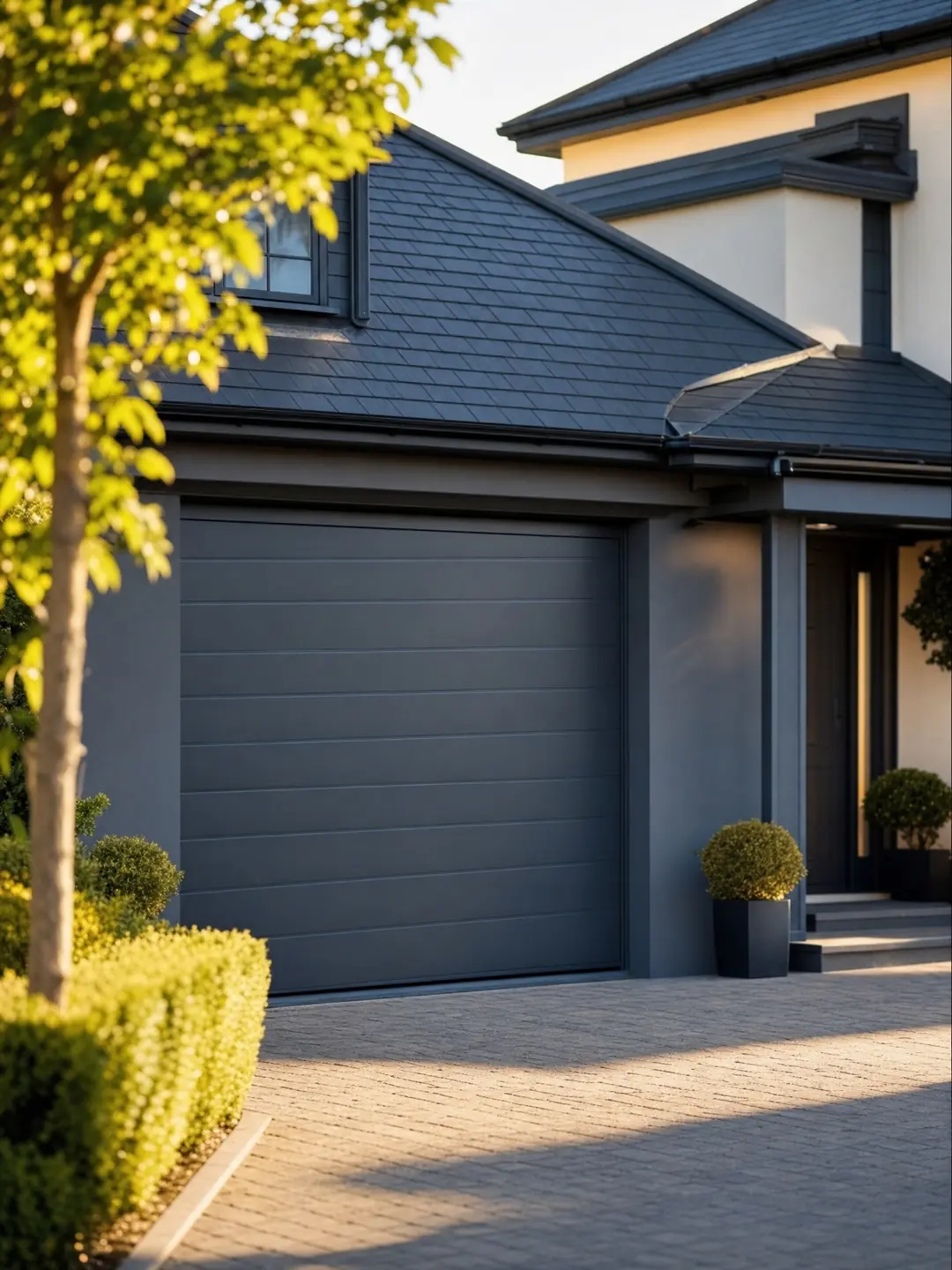 garage door spraying in Egham — freshly sprayed finish