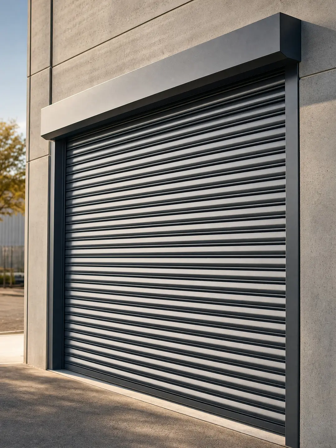 roller shutter painting in Addlestone — freshly sprayed finish