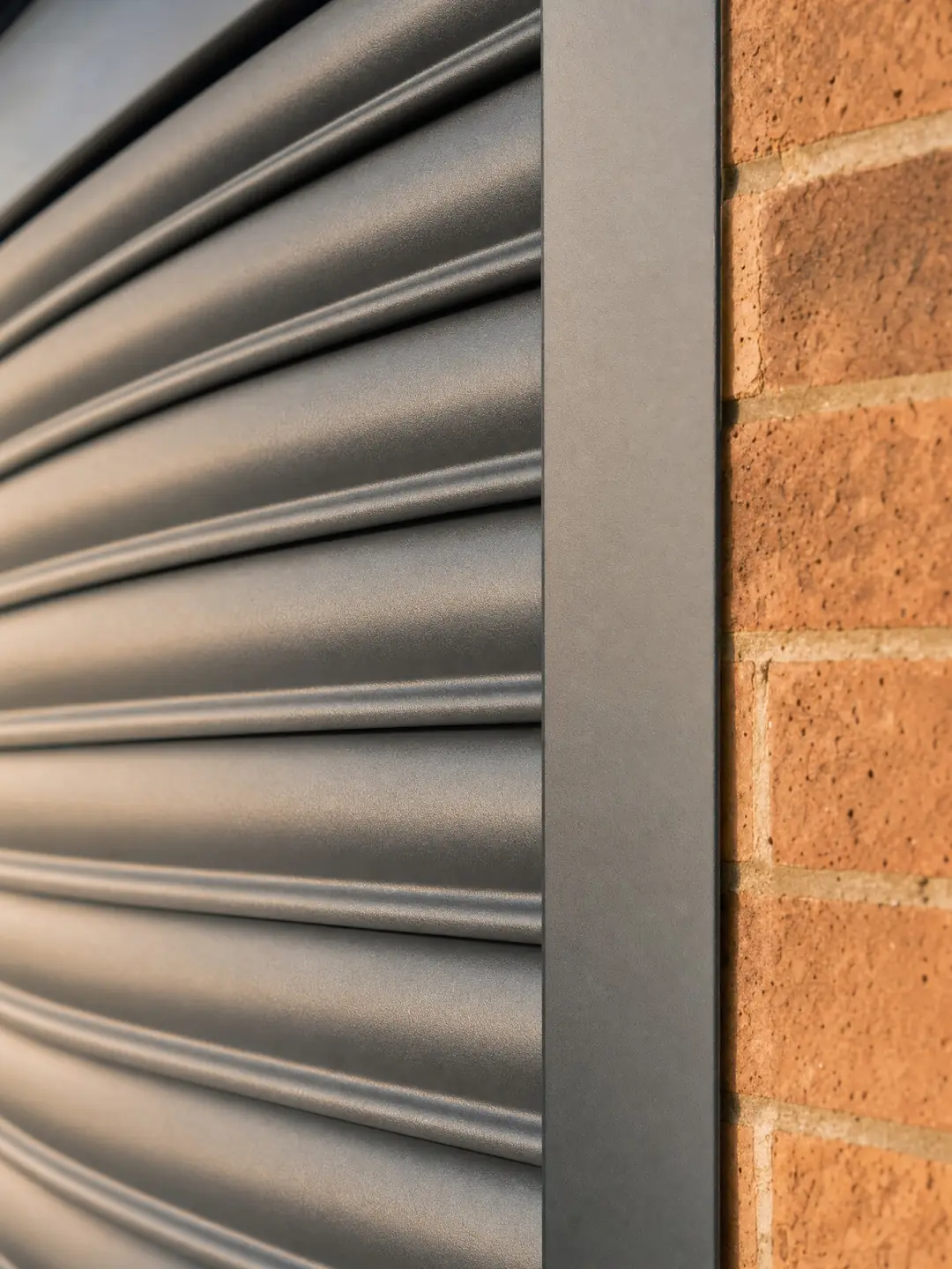 Close-up of the flawless roller shutters spray finish