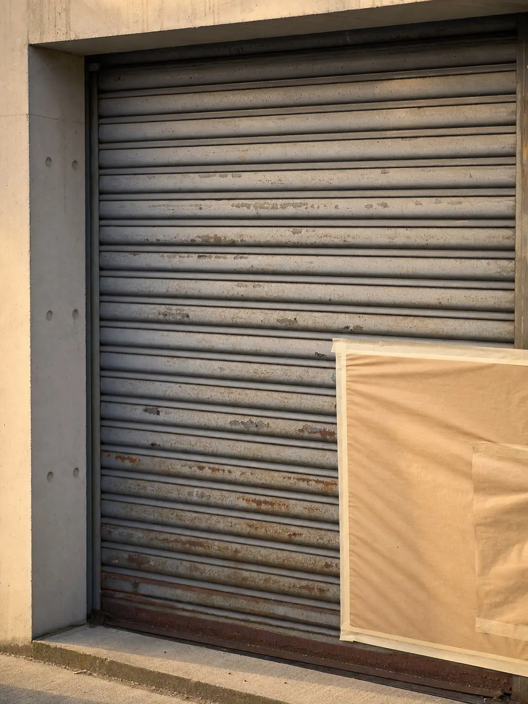 roller shutters in tired condition before spraying