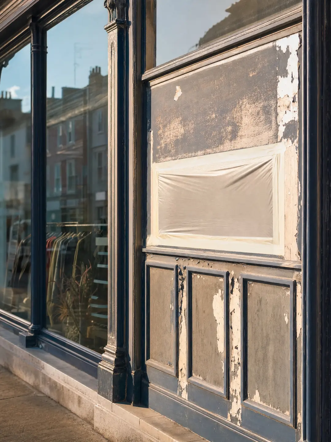 shop fronts in tired condition before spraying